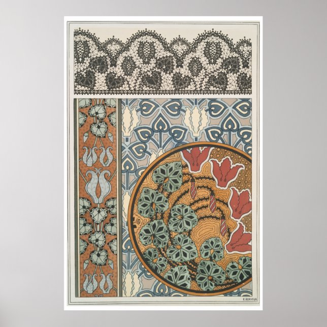 Jugendstil Cyclamen floral Eugene Grasset elegant Poster (Vorne)