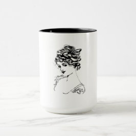 Jugendstil-Dame 1917 Kunst Tasse