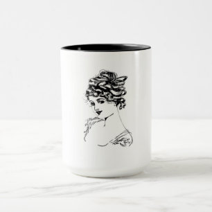 Jugendstil-Dame 1917 Kunst Tasse