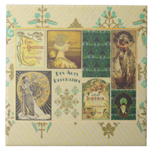 Jugendstil-Damen-Keramikfliese Fliese