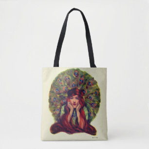 Jugendstil-Deko elegante Pfauenfedern Tasche