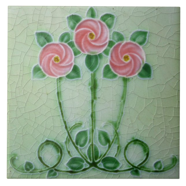 Jugendstil-Dekor  Fliese (Vorderseite)