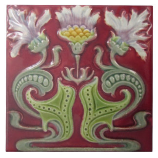 Jugendstil-Dekorationskamin im Tile-Art-Stil Fliese
