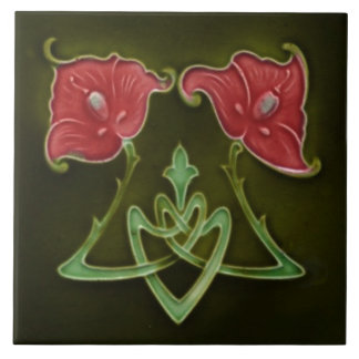 Jugendstil-Dekorationskamin im Tile-Art-Stil Fliese