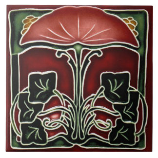 Jugendstil-Dekorationskamin im Tile-Art-Stil Fliese