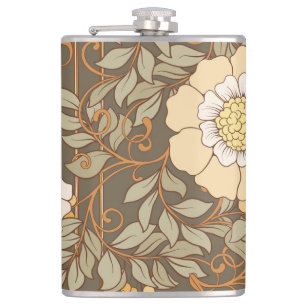 Jugendstil: Dekorative florale Vintag. Flachmann