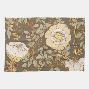 Jugendstil: Dekorative florale Vintag. Geschirrtuch