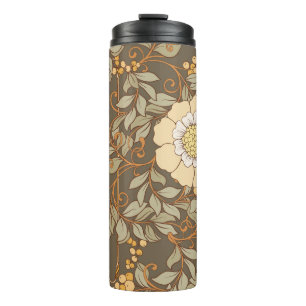 Jugendstil: Dekorative florale Vintag. Thermosbecher