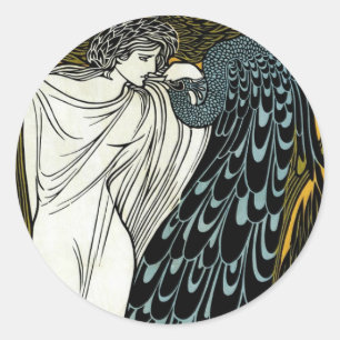 Jugendstil, Der Kuss von William Bradley Runder Aufkleber