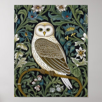 Jugendstil der weißen Eule Poster