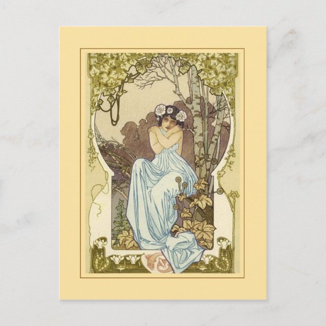 Jugendstil-Design Grußkarte. Postkarte (Vorderseite)