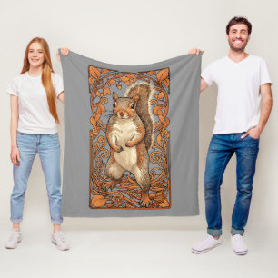 Jugendstil Eichhörnchen - lustiger Eichhörnchenlie Fleecedecke