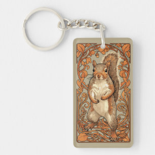 Jugendstil Eichhörnchen - lustiger Eichhörnchenlie Schlüsselanhänger