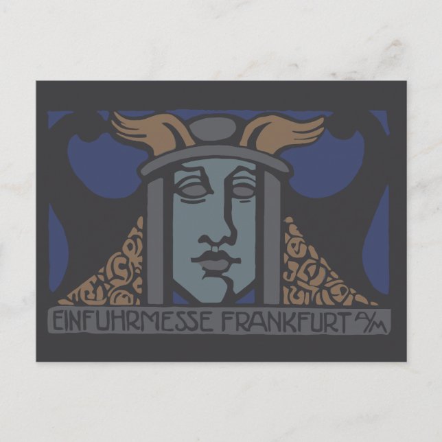 Jugendstil Einfuhrmesse 1919 Frankfurt am Main Postkarte (Vorderseite)