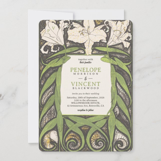 Jugendstil Einladung (Vorderseite)