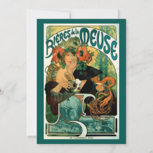 Jugendstil-Einladung von Alphonse (Alfons) Mucha Einladung