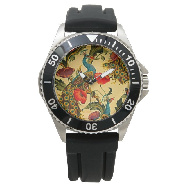 Jugendstil-Elegance: Sidewall, The Peacock, 1896 Armbanduhr (Vorderseite)