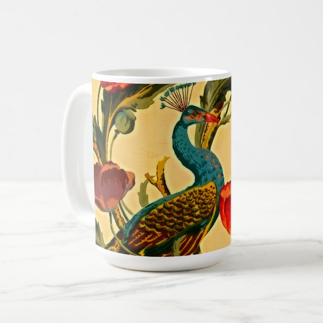 Jugendstil-Elegance: Sidewall, The Peacock, 1896 Kaffeetasse (Vorderseite Links)