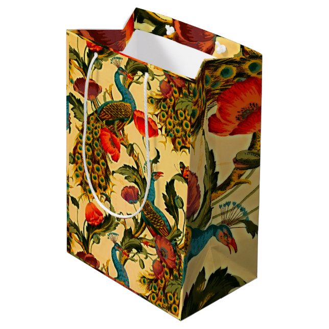 Jugendstil-Elegance: Sidewall, The Peacock, 1896 Mittlere Geschenktüte (Rückseite Schrägansicht)