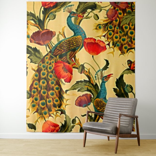 Jugendstil-Elegance: Sidewall, The Peacock, 1896 Wandteppich (Beispiel)