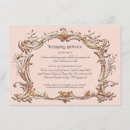 Jugendstil Elegante Hochzeiten Details Rosa und Go Begleitkarte