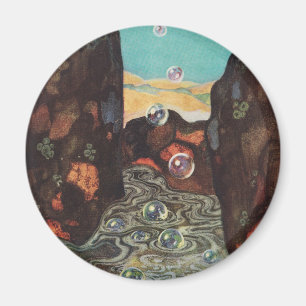Jugendstil-Fantasieblasen im Canyon-Dekor Magnet