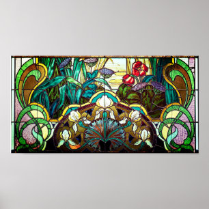 Jugendstil-Farbglas Poster