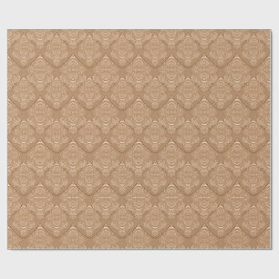 Jugendstil-Feder-Muster in Hellorange Geschenkpapier