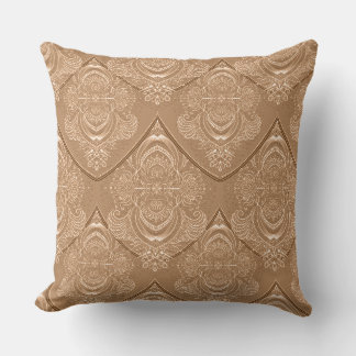 Jugendstil-Feder-Muster in Hellorange Kissen