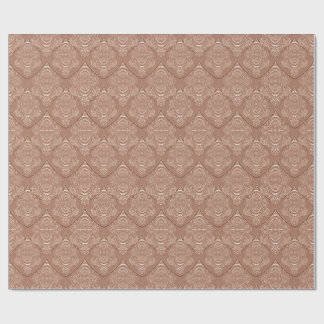 Jugendstil-Feder-Muster in Orange Geschenkpapier