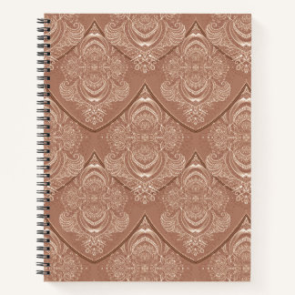 Jugendstil-Feder-Muster in Orange Notizbuch