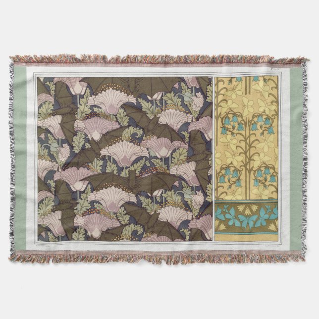 Jugendstil-Fledermäuse und Campanulas blühende Tex Decke (Vorderseite)