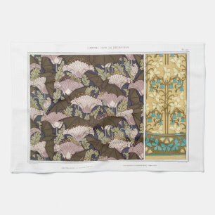 Jugendstil Fledermäuse und Glockenblumen florale t Geschirrtuch