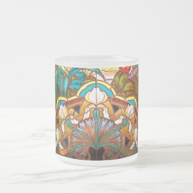 Jugendstil florale Buntglaslook Mattglastasse (Mittel)