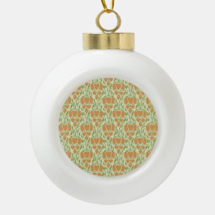 Jugendstil: Florale Eleganz Keramik Kugel-Ornament