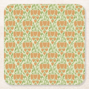 Jugendstil: Florale Eleganz Rechteckiger Pappuntersetzer