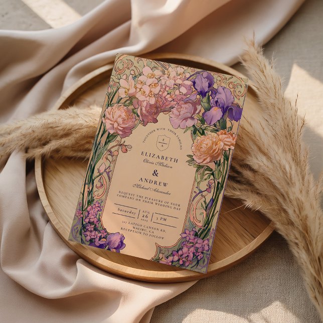 Jugendstil Florale Hochzeit Einladung (Von Creator hochgeladen)