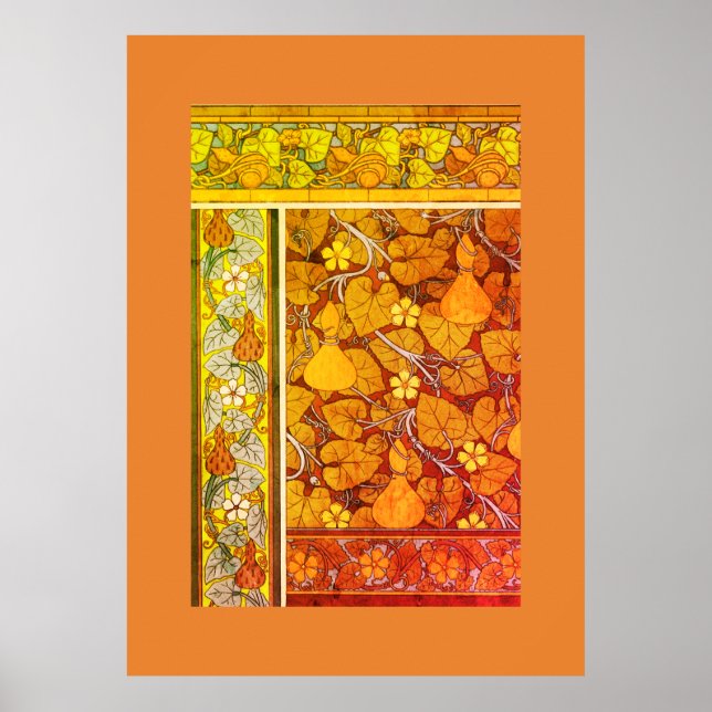 Jugendstil floraler Gourmet Vintager Fall Poster (Vorne)