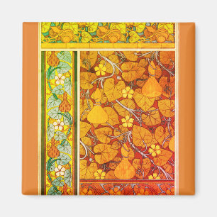 Jugendstil florales Gourmet elegantes fallorange g Magnet