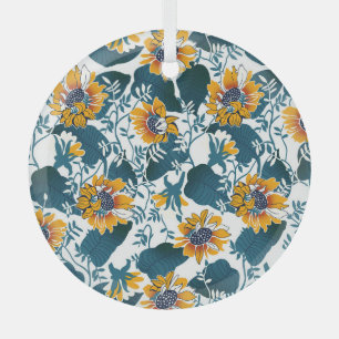 Jugendstil, florales Muster. Ornament Aus Glas
