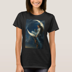 Jugendstil-Frau auf zunehmendem Mond T-Shirt