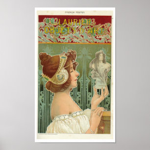 Jugendstil-Frau Französische Kunst von henri livem Poster