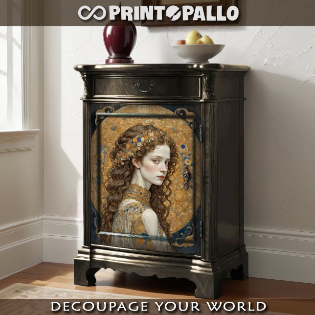 Jugendstil-Frau mit Blume - Hommage an Klimt Seidenpapier (Von Creator hochgeladen)