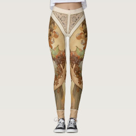 Jugendstil-Frau mit Frucht Alphonse Mucha Leggings