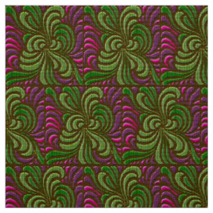 Jugendstil-Freie Wirbel - Grün und Magenta Stoff