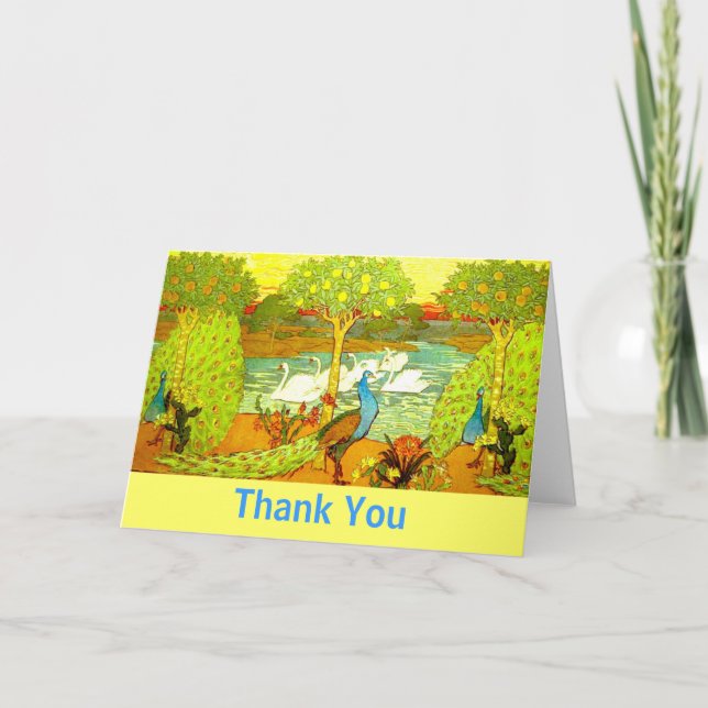 Jugendstil-Friedhöfe und Schwäne Dankeskarte (Vorderseite)