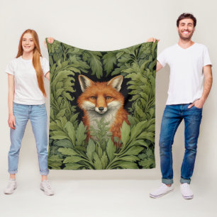 Jugendstil-Fuchs im Wald Fleecedecke