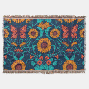 Jugendstil-Gänge in blau und gelb Decke