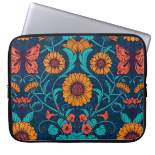 Jugendstil-Gänge in blau und gelb Laptopschutzhülle