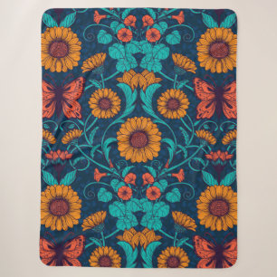 Jugendstil-Gänge in blau und gelb Sherpadecke